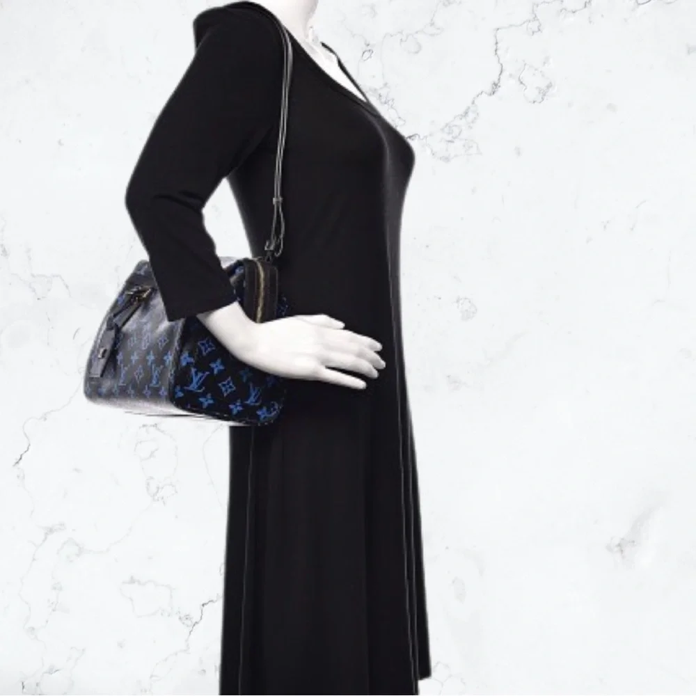 Louis Vuitton Colored Monogram Speedy Amazon PM Blue Black - Picture 2 of 15